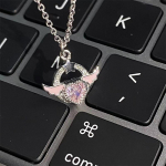 Angel Wings tsirkoon kaelakee Elegantse disainiga pulmaripats roostevabast terasest keti ehted aastap&auml;eva kingitused A10