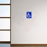 2 tk puudega inimese m&auml;rgi puuetega inimeste liikumispuudega inimeste parkimisauto kleebis PVC-kleebis autole sinine