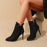 Uus kuum m&uuml;&uuml;k moe stiletto poolsaapad naiste disainiga l&uuml;hikesed saapad Seksikad naiste lukuga saapad Mugavad peokingad 37