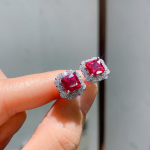 E-kaubanduse aksessuaarid, Vaskkattega Ehtne Kuld Imitatsioon Tuvisule Punane Rubiink&otilde;rvar&otilde;ngad, Tsirkoon Smaragdk&otilde;rvar&otilde;ngad