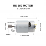 Hammasrattaga m&auml;nguauto mootor 10000 p/min 16000 p/min 23000 p/min 6V /12V 24V 550 12V 12000RPM