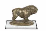 Bulldog I - dog figurine, statue on white marble, trophy for Art-Dog dog show exhibition