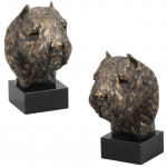 Bouvier des Flandres, Flanders Cattle Dog - Dog statue, bust on stone base, sculpture, trophy for dog show by Art-Dog brand