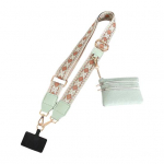 Mobiiltelefoni rihm v&auml;ikese lukuga kotiga Mini-kaardihoidja Etnilises stiilis eemaldatav telefoni randmepael, reguleeritava pikkusega klamber F