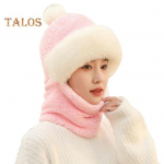 Naiste talvem&uuml;ts integreeritud salliga K&uuml;lmakindel esikate Paks Plush Soe t&auml;ielik kaitse V&auml;lisrattaga reisimiseks k&uuml;lma ilmaga m&uuml;ts kohv