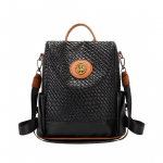 Naiste pehmest nahast seljakott, suure mahutavusega reisiseljakott must