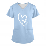 Naiste moodsad V-kaelusega l&uuml;hikeste varrukatega t&ouml;&ouml;r&otilde;ivad, taskutega, tr&uuml;kitud topid XL khaki