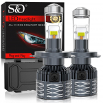 2tk H4 H7 LED esitule projektori objektiiv H8 H11 9005 HB3 9006 HB4 auto Canbus vasktoru pirnid 120W 50000LM V&otilde;imas minipealamp LHD 6000K valge H7