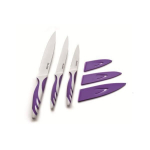 Ibili 727608P Couteau de Cuisine Antiadh&eacute;sive Acier Inoxydable Violet 8,5 cm