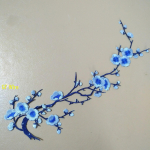 Talvise ploomi&otilde;ie tikandiplaaster cheongsamile - isetehtud triigitav hiina stiilis 15X36 cm