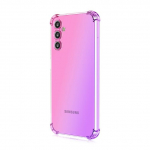 P&otilde;rutuskindel gradient-TPU &uuml;mbris Samsung A06 A16 A36 A15 A25 A35 A55 M15 M35 M55 silikoonist kaitsekattega l&auml;bipaistvad &uuml;mbrised Samsung A55 roosa/lilla