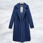 Naiste kasukas, pikk &uuml;hev&auml;rviline talvekarv L tumesinine v&auml;rv