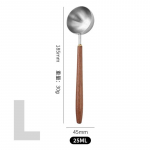 25 ml puidust varrega roostevabast terasest kohvilusikas supilusikas m&otilde;&otilde;dulusikas p&auml;hklipuust pika varrega kohvilusikad kohviku kaunistus