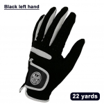 1 tk meeste golfi mikrokiust riidest kindad, hingavad ja kulumiskindlad spordikindad, mis eristavad vasaku ja parema k&auml;e golfitarvikuid Black left hand-22 yards
