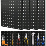 Metallist seinapaneel, 4 tk tugevat musta v&auml;rvi paneelid garaažile, t&ouml;&ouml;kojale, k&auml;sit&ouml;&ouml;ruumile 4pcs must