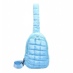Plisseeritud disainiga Crossbody allakott Plaid Pilved Spordikotid Lihtne, suure mahutavusega tepitud rinnakott naistele sinine