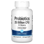 Lake Avenue Nutrition, Probiootikumid, 10 t&uuml;ve segu, 25 miljardit CFU, 180 taimset kapslit
