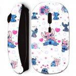 Souris noir sans Fil Stitch Et Angel Dessin Maniacase