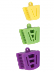3 pcs/set of green/purple/yellow dental bite pads, oral support bite openers, rubber silicone large/medium/small dental tool