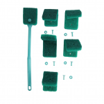 Akvaariumi puhastushari pika k&auml;epidemega kahepoolne rippuvate aukudega akvaariumi k&auml;snvetikapuhasti roheline