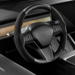 Sobib Tesla Model 3/Y Roolikatteks S&uuml;sinikkiust Suede 38cm Roolikate Armsad Siseaksessuaarid Autodele