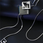 Korea lihtne geomeetriline topelttutiga kampsun kett, pikk kaelakee, naiste temperamendiga metsik ripats One Size kuld