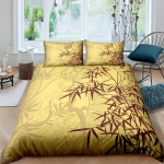 Bambusest tekikotikomplekt Bambusest okste voodipesukomplekt Puuprindiga tekikott Luksuslik retro lilleline stiil Voodikate Queen Size 70x133cm 2pcs