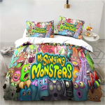 3D-prindiga Minu M&auml;ng Laulvad Koletised Voodipesukomplektid Tekk Tekikott Voodikate Tekikott Padjap&uuml;&uuml;rikomplektid Lastele T&auml;iskasvanute Suurused 70x133cm 2pcs beige