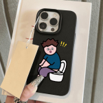 Nahatunnetusega telefoni&uuml;mbris iPhone 11 13 16 Pro Maxile, iPhone XR XS Maxile, 14 15 Pro Maxile, 12 13 Pro Maxile, 16 Plusile, 13 Prole, 14 Prole, multifilmimaalinguga makarooniv&auml;rvides iPhone 16 Pro Max roosa