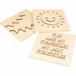 Cadres - Sunshine - 15x15 cm - Bois clair - Mixte - Enfant