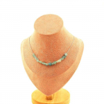 Pierres et Min&eacute;raux. Collier 15 perles Apatite du Br&eacute;sil. Chaine en acier inoxydable Collier femmes, hommes. Taille personnalisable.