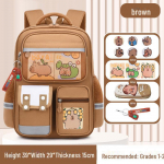 Kapiibara Suure mahutavusega kerge seljakott 1.-6. klassidele: Mustuskindel ja armas poistele ja t&uuml;drukutele small