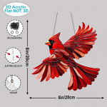 20 cm, Spring Cardinal Bird kodukaunistus 2D akr&uuml;&uuml;list p&auml;evavalguse neelaja, aia- ja kodukaunistus P&uuml;hadekaunistus Naistele inspiratsiooni kingitused Toakaunistus 20*20cm