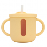 Silikoonist Sippy Cups kahe k&auml;epidemega kerge lekkekindla kattega v&auml;ikelapse treeningtass. kollane