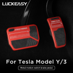 LUCKEASY Tesla Model 3 Model Y jaoks - Auto Tarvikud Libisemisvastased Piduripedaal Alumiiniumisulamist Jalgpedaalikatted M3Y-GA136RED
