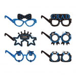 6 Pcs 2025 Graduation Party Glasses Reusable Graduation Paper Glasses Grad Party 6pcs sinine