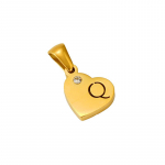 26-t&auml;heline armastuse ripats: Roostevabast terasest s&uuml;damekujuline initsiaalidega kaelakee naistele