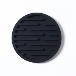 10 cm silikoonist aluste &uuml;mmargune kuumakindel kohvitassi matt teejoogikruusi kaitse padjandikaunistusega lauamatt koduk&ouml;&ouml;gitarbed 10cm&Round must