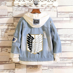 R&uuml;nnak Titanile: Eren, Mikasa, Levi Survey Corpsi vabaaja teksajakk (Unisex) S