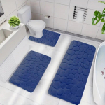 Reljeefse kivimustriga libisemiskindel vannitoamatt Three-Piece Set: 40*60, 40*50, 40*38 Lid