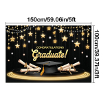 L&otilde;pupeo b&auml;nner l&otilde;pum&uuml;tsi, diplomi ja t&auml;he kujundusega, taust kodu-aia pidustuste jaoks, l&otilde;pupeo dekoratsioon 150*100cm / 5*3ft