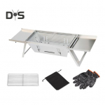 Roostevabast terasest kaasaskantav kokkupandav s&ouml;egrill kindaga kandekotiga, vastupidav, matkamiseks m&otilde;eldud piknikugrillid, tagaaia grillid D