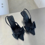 2024 Suvine Br&auml;nd Naiste Slingback Sandaalid K&otilde;rge Kontsaga Moes Vibu Terava Ninaga Peale Libistatavad Daamide Elegantsed Kleidi K&otilde;rged Kontsad Suur Suurus 43 must