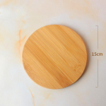 15 cm/59-tollise l&auml;bim&otilde;&otilde;duga &uuml;mmargused alusalused, bambusest tee-, kohvi-, tassi- ja bambuspuidust taldrik, kuumakindel lauan&otilde;ud, kruusmatt 5.9inch Diameter&Round