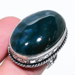 Moss Agate Handmade 925 Sterling Silver Gift Jewelry Ring Size 9 s0b91