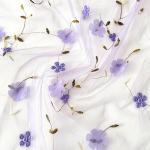 1TK Lilledega tikitud t&uuml;llkangas laudlinad Lilleline v&otilde;rk kardinad Kingituste pakkimine V&otilde;rkniit Lillepood 130x50cm lilla