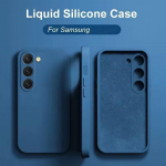 S25 S24Plus &Uuml;mbris Vedel Silikoonist Telefoni&uuml;mbris Samsung Galaxy S23 S 23 S22 Ultra S24 FE S25 + Plus Pehme Kate Samsung S24 Ultra sinine