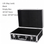 Kaasaskantav alumiiniumist kandekohver parooliga, ohutusvarustuse ja instrumentide hoiustamiseks, reisimiseks, k&auml;eshoitav t&ouml;&ouml;riistakast lukuga L35 Black Key Lock Empty box