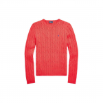 Polo Ralph Lauren SS24 &Uuml;hev&auml;rviline Slim Fit Kootud &Uuml;mmarguse Kaelusega Pikkade Varrukate Kampsun Naiste kampsun Bright-Hibiscus WMPOSWENC020890-600 XS