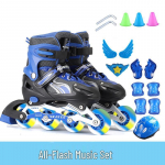 Reguleeritavad v&auml;lkrulluisud komplekt algajatele lastele Small (26-32 adjustable)